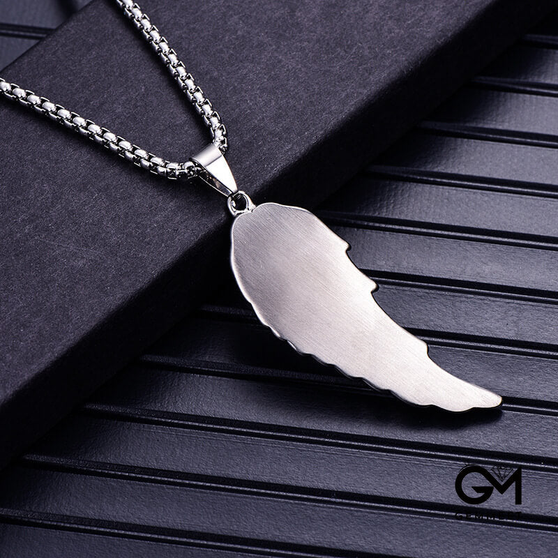 Stainless Steel Cast Feather Rose Necklace