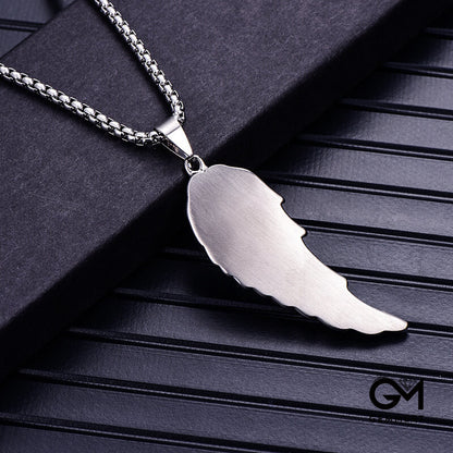 Stainless Steel Cast Feather Rose Necklace