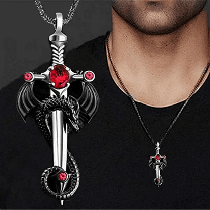 Men's Hip-hop Dragon Sword Pendant Necklace