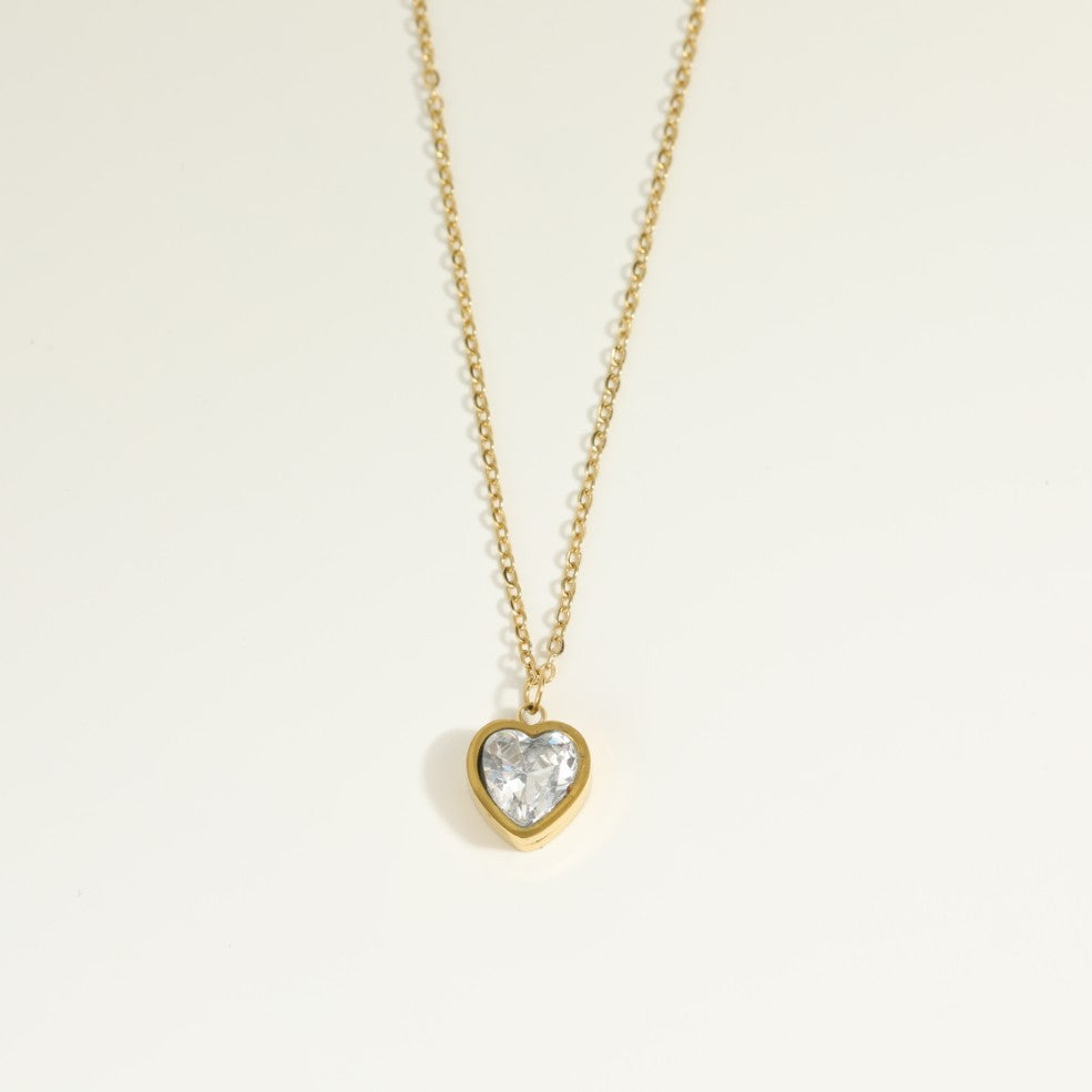 Golden Halo Heart Shape Pendant Necklace