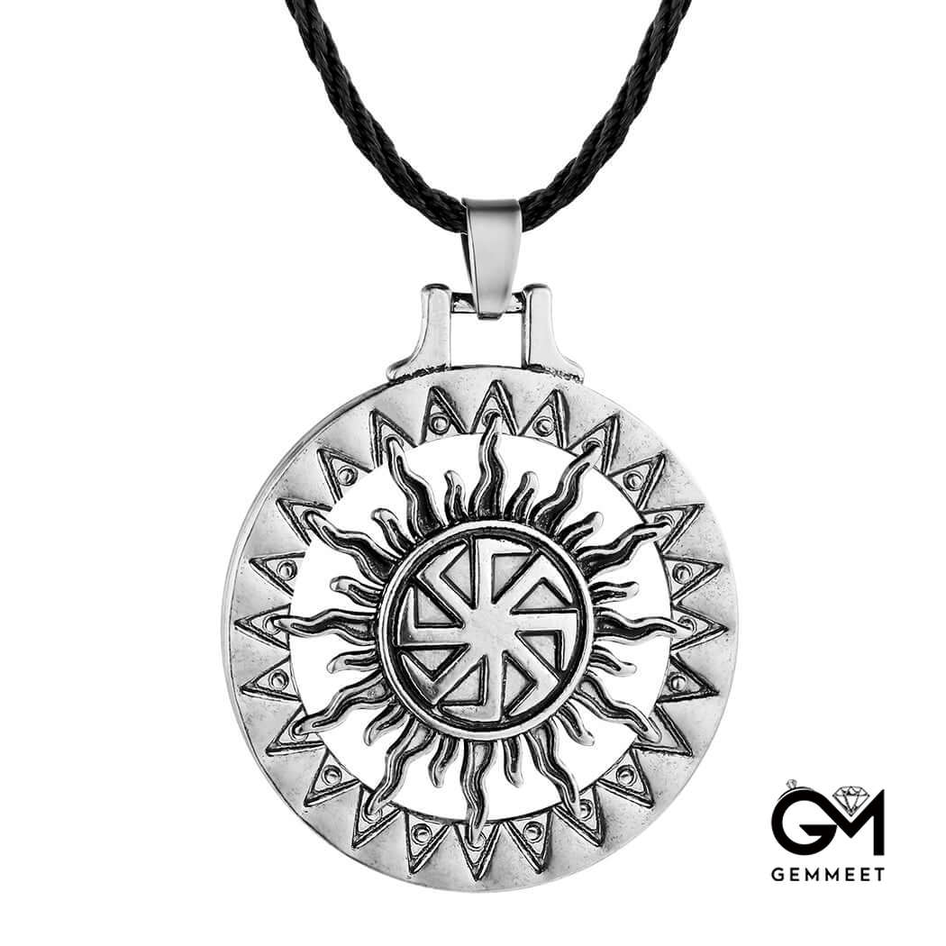 Slavic Sun Alloy Pendant Necklace