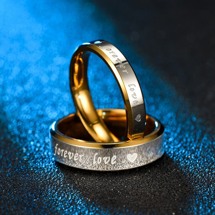 Personalized Two Tone Gold & Silver Couples Forever Ring