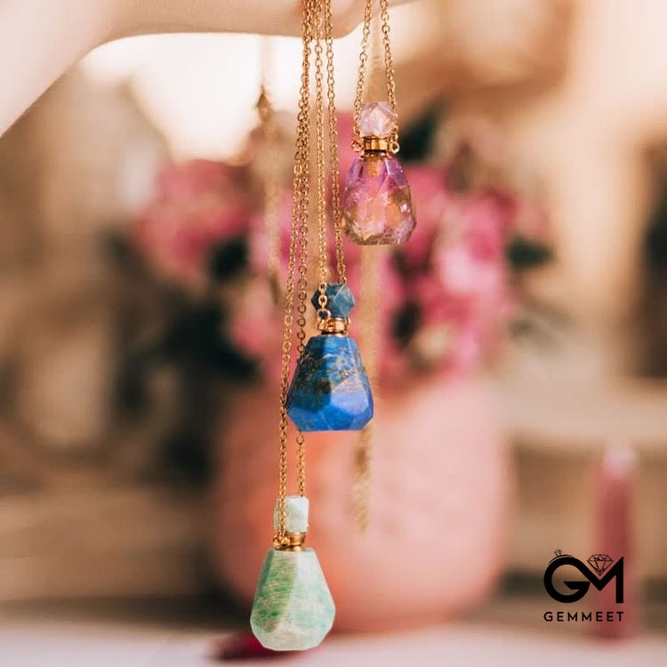 Crystal Perfume Bottle Necklace