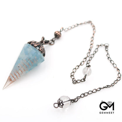 Crystal Resin Hexagon Cone Pendant