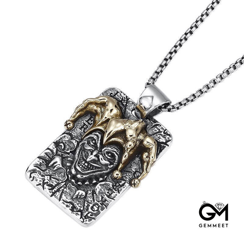 Retro Punk King Clown Alloy Necklace