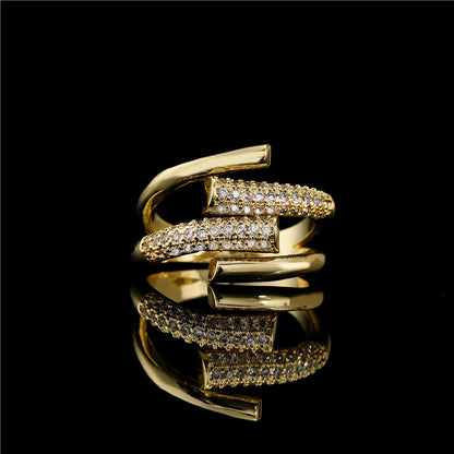 Multi Layers Hollow Thick Band Ring