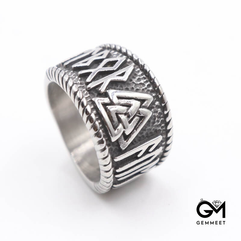 Odin Symbol Viking Rune Ring for Men