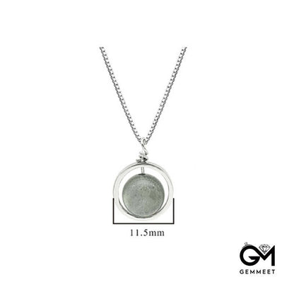 S925 Moonstone Love Planet Pendant