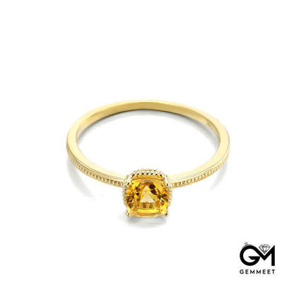 Vintage Gold Plated Citrine Court Ring