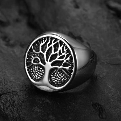 Personalized Vintage Tree of Life Titanium Steel Ring