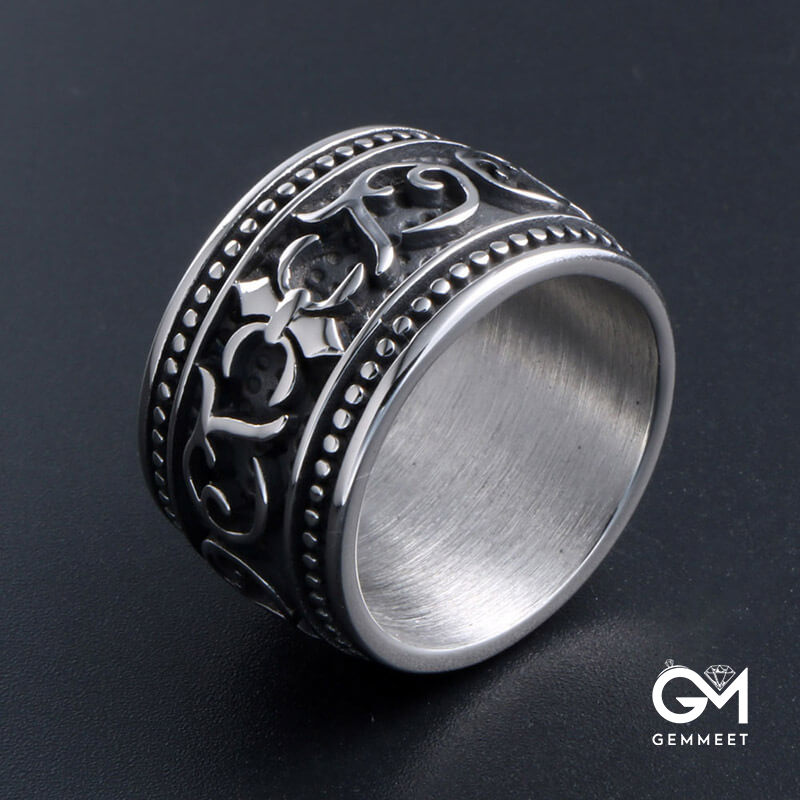 Vintage Titanium Steel Punk Polished Hip Hop Ring