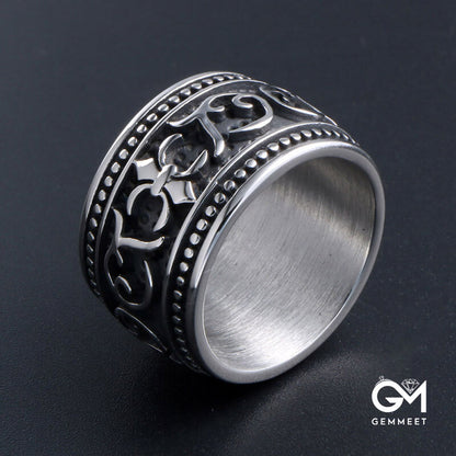 Vintage Titanium Steel Punk Polished Hip Hop Ring