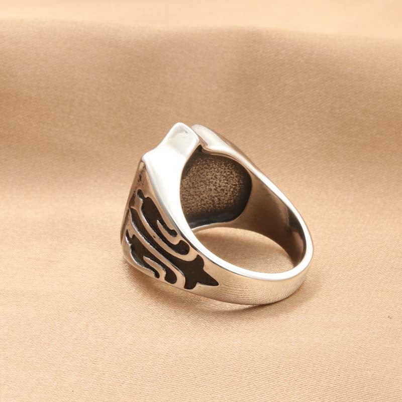 Retro Trendy Men's Sword Totem Pattern Ring