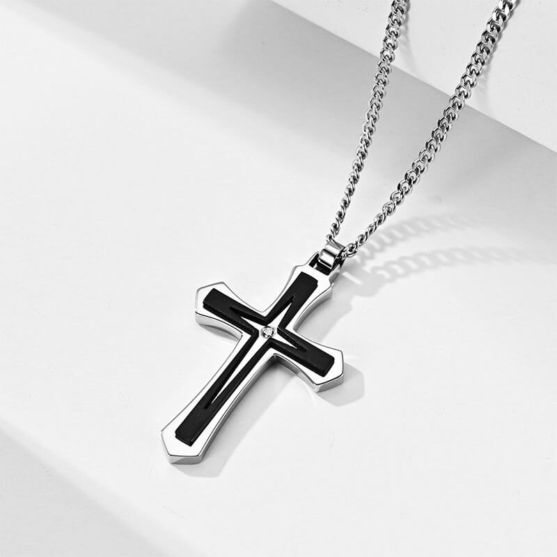 Classic Stainless Steel Cross Pendant Chain