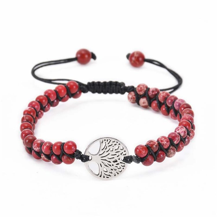 Tree of Life Natural Crystal Double Braided Bracelet