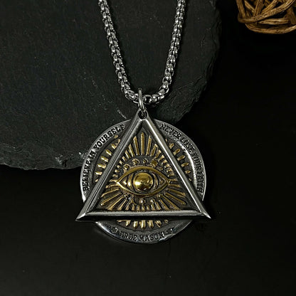 Vintage Men's Devil's Eye Pendant Necklace