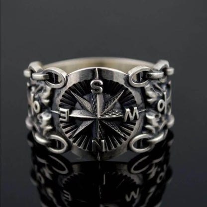 Men's Marine Northern Compass Ring