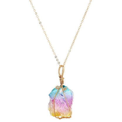 Natural Crystal Stone Gemstone Necklace