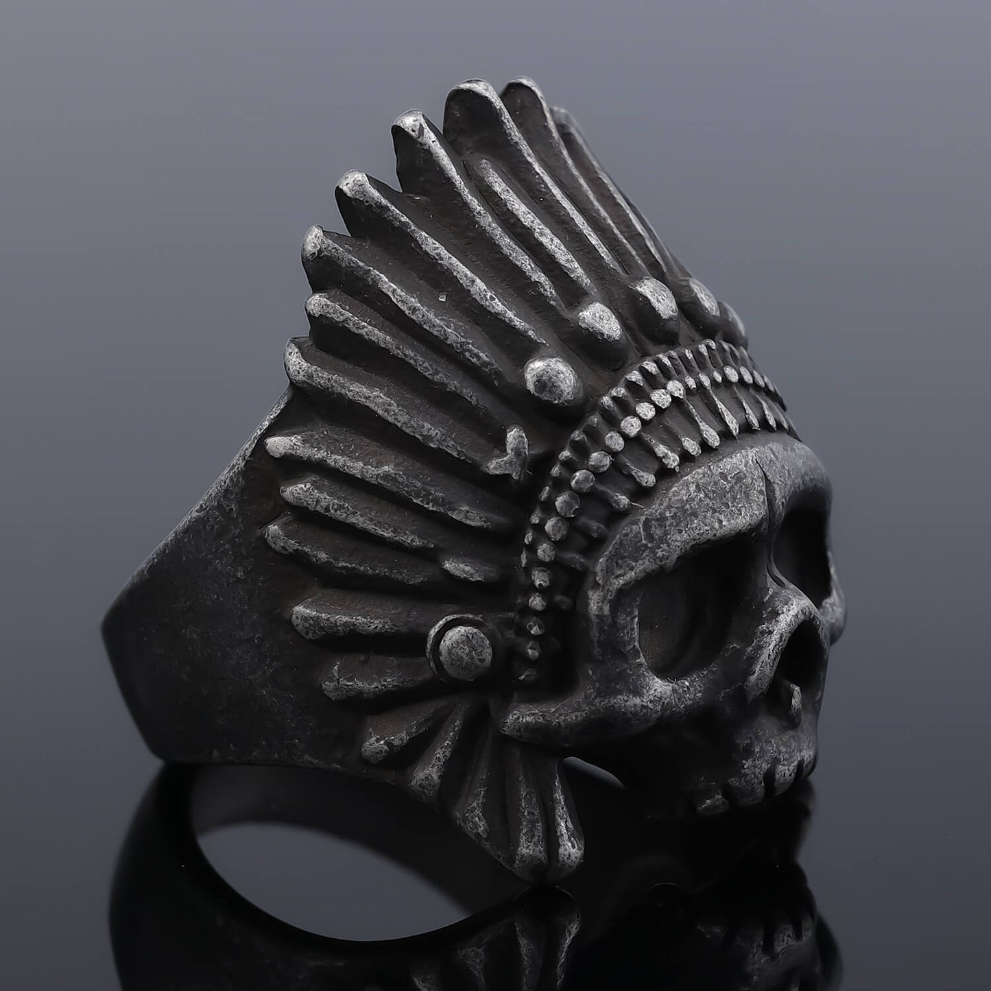 Skull Personality Man Made Old Stainless Steel Ring