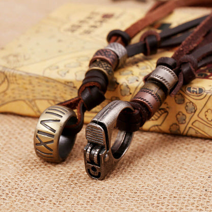 Retro Alloy Lighter Accessories Leather Necklace