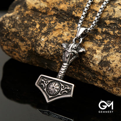 Thor Hammer Viking Mount Crow Celtic Necklace