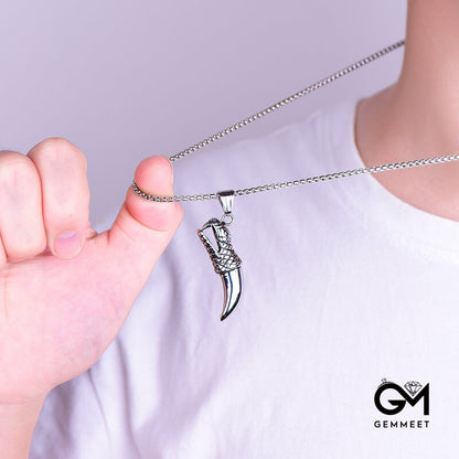 Stainless Steel Spike Pendant Necklace for Men