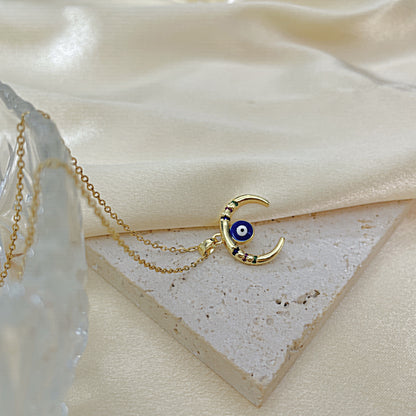 Golden Color Evil Eye Pendant Necklace