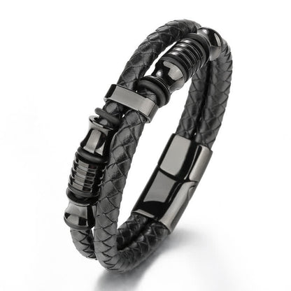 Men's Leather Multilayer Braided Rope Bracelet