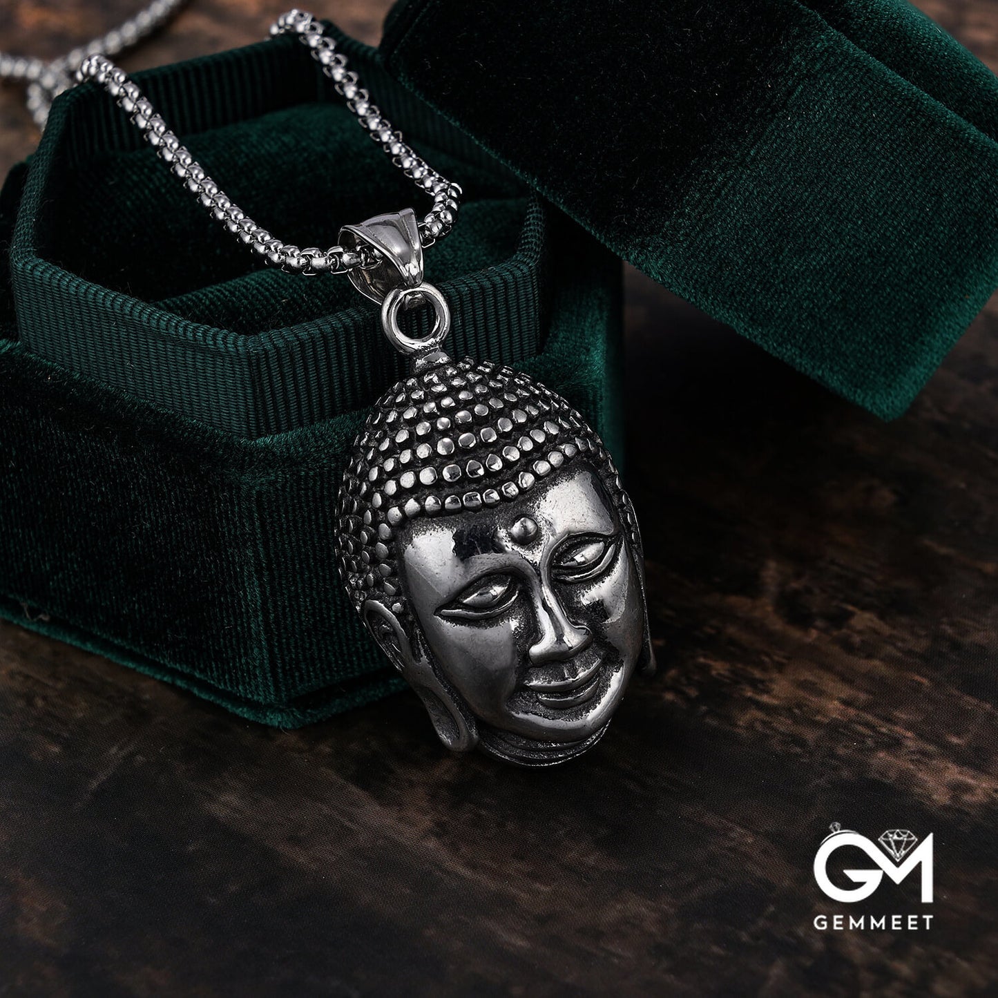 Buddha Head Stainless Steel Pendant