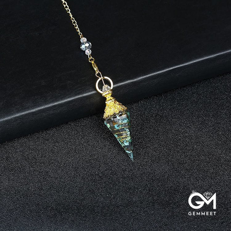 Crystal Resin Hexagonal Pyramid Pendulum