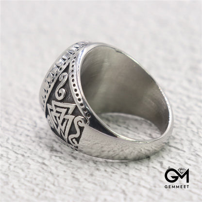 Hip Hop Totem Stainless Steel Men's Ring