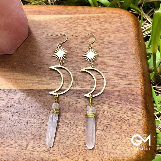 Moon Star Crystal Earrings