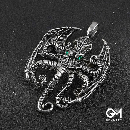 Vintage Demon Octopus Titanium Steel Necklace