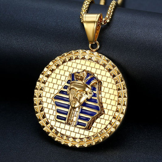 Hip Hop Jewelry Gold Plated Egyptian Pharaoh Pendant