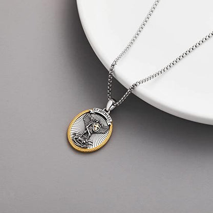 St. Michael Medal Sword Shield Necklace