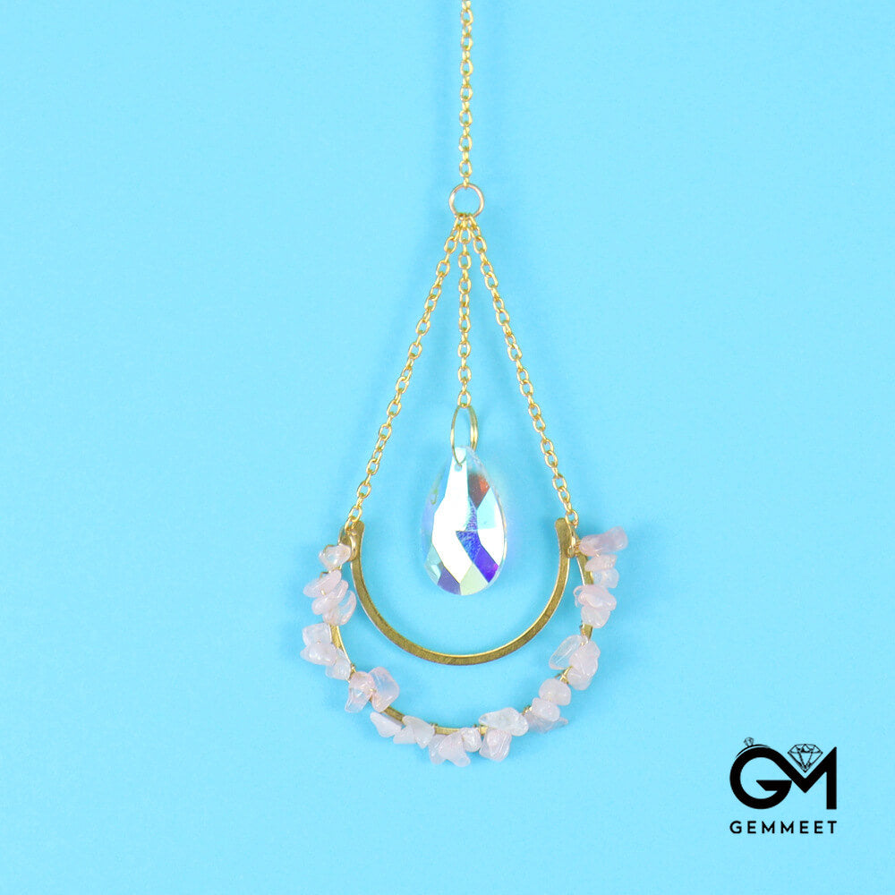 Crystal Moon Water Drop Lighting Pendant