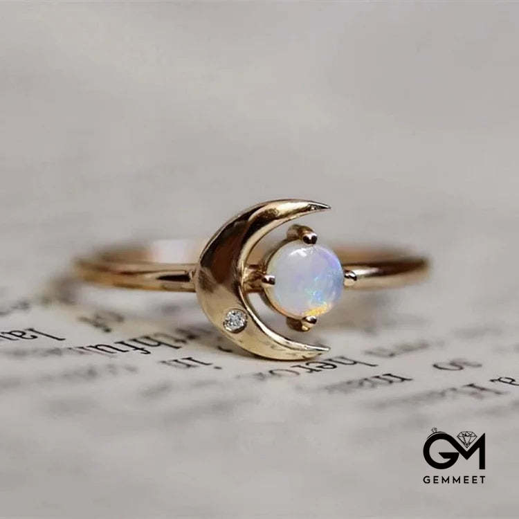 Creative Moon Moonstone Ring