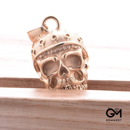 Titanium Steel Rocker Skull Pendant Necklace