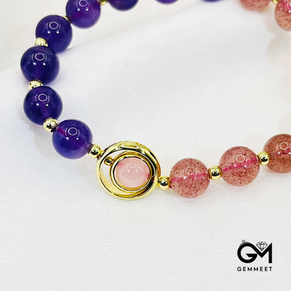 Delicacy Rose Quartz with Amethyst Healing Bracelet