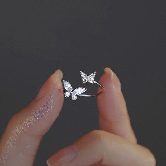 S925 Silver Butterfly Ring Is Gentle and Versatile