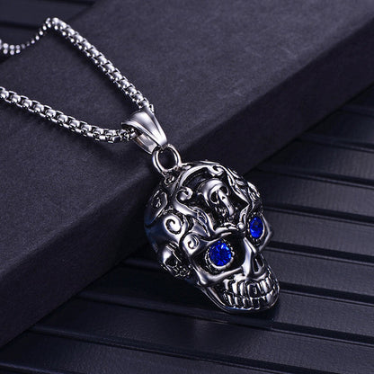 Vintage Halloween Skull Titanium Steel Necklace