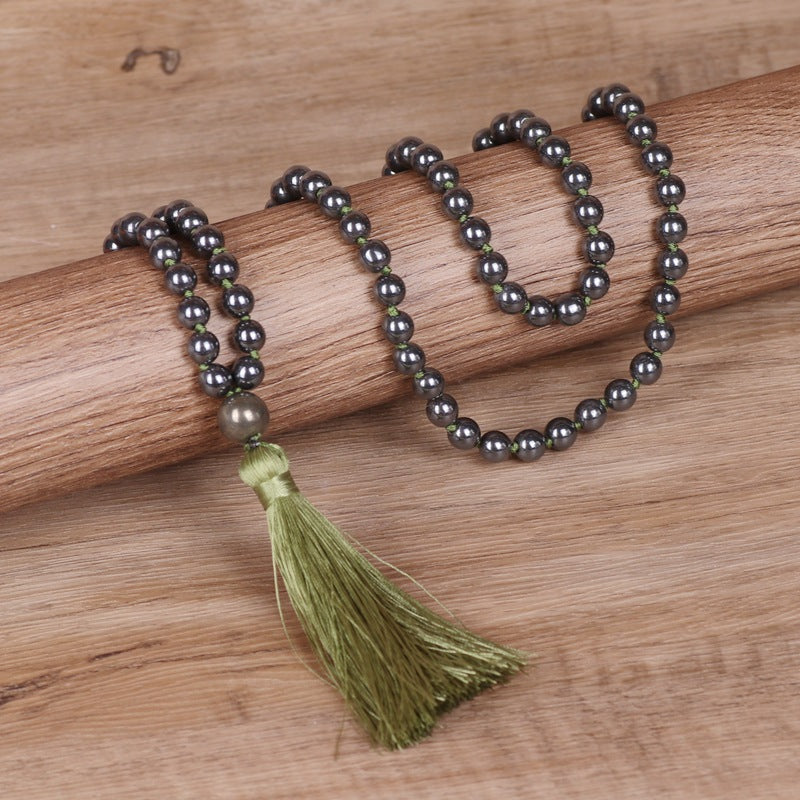 Meditation Hematite Soft Fringe Necklace