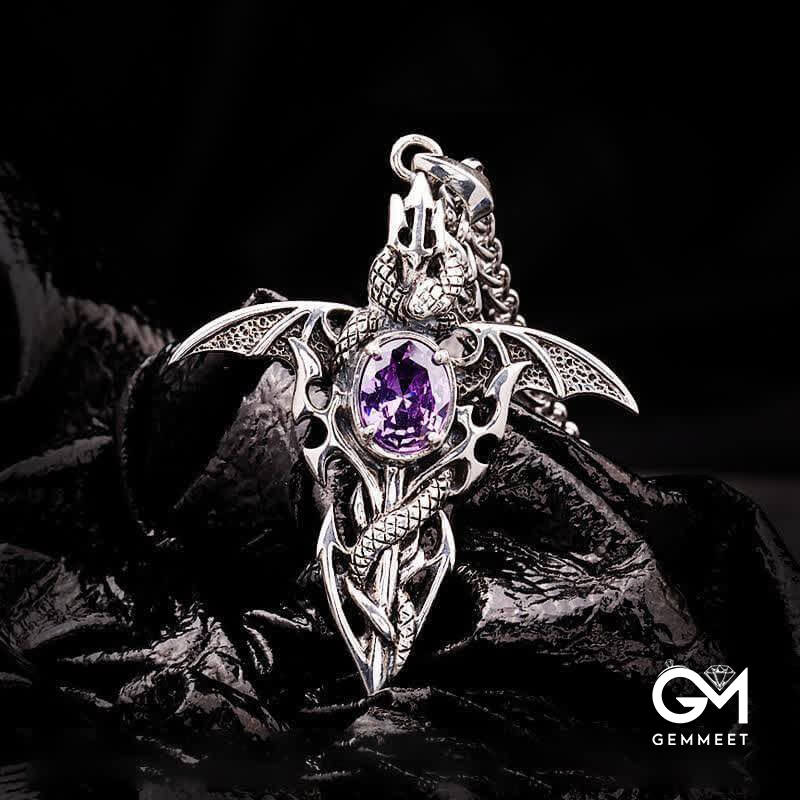 The Dragon Spirit  Amethyst Vintage Necklace