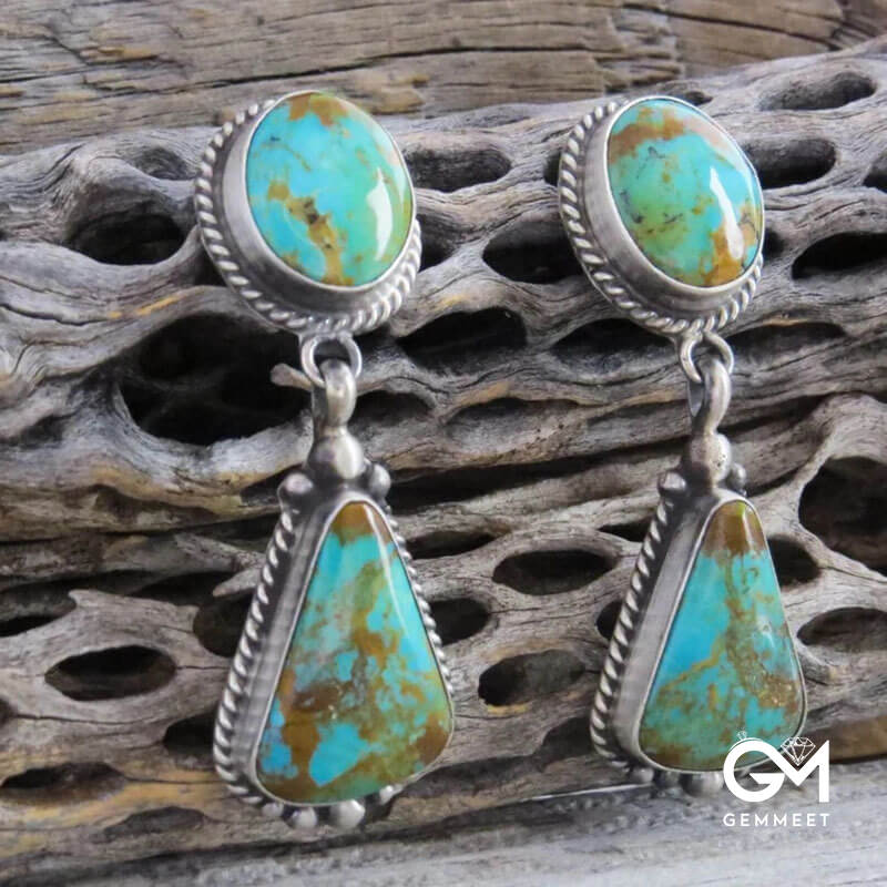 Vintage Drop-shaped Bohemian Turquoise Earrings