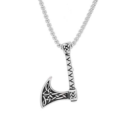 Stainless Steel Axe Pendant Viking Necklace