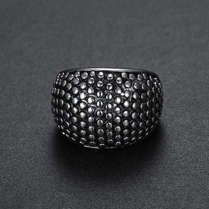 Vintage Simple Style Round Pockmarked Men's Ring