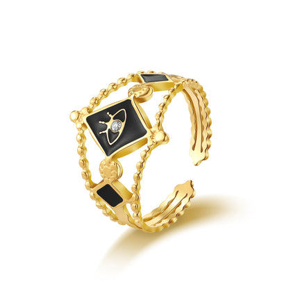 Retro Evil Eye Hollow Crown Shape Ring