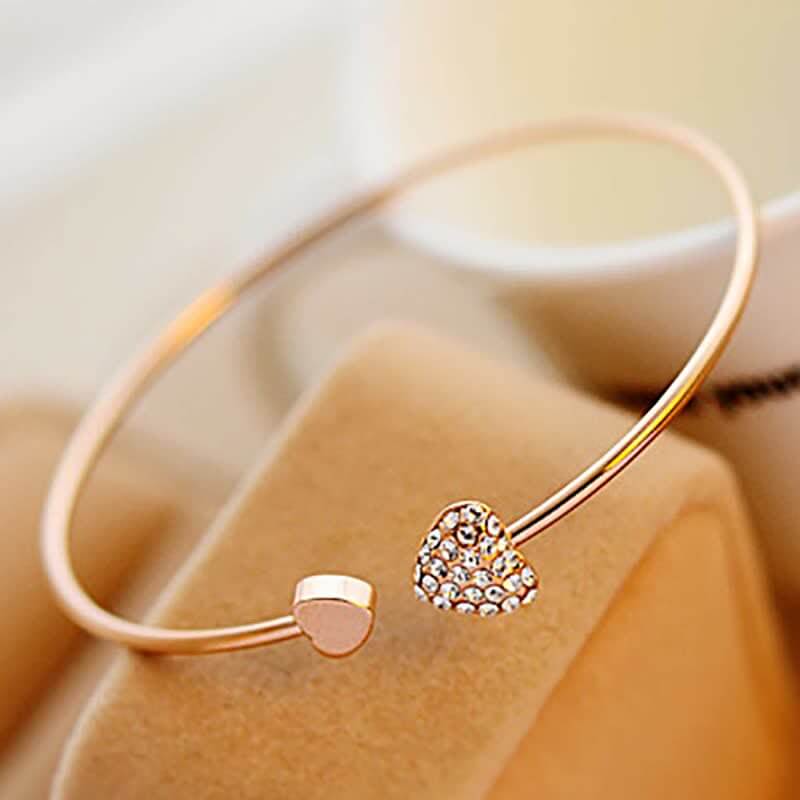 Women's Love Double Peach Heart Open Bracelet