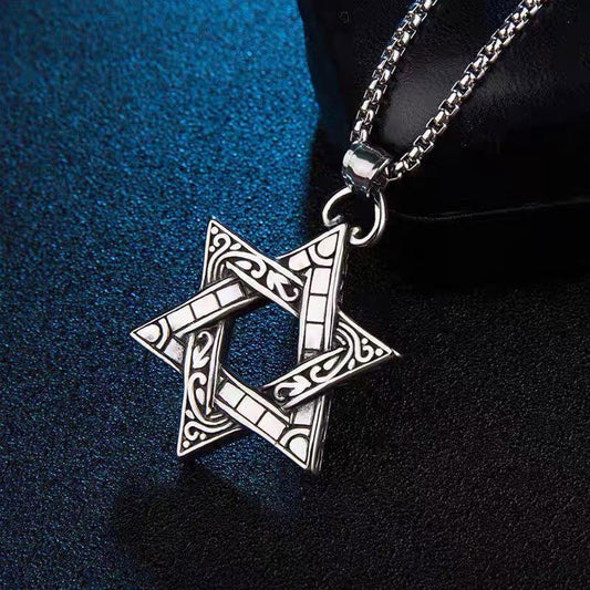 Vintage Double-sided Hexagram Punk Hipster Pendant