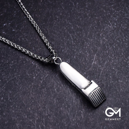 Stainless Steel Barber's Razor Pendant Necklace